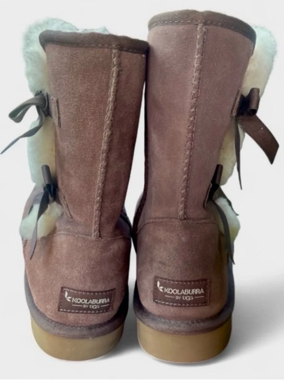 Koolaburra by UGG Victoria Short Suede Bow Boots – Women’s Size 9, Taupe